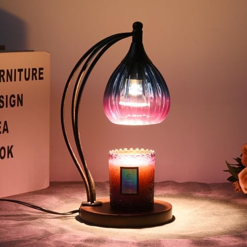 Candle Warmer Lamp with Timer Dimmer - Electric Candle Warmer Light Wax Warmer for Jar Candles - Candle Lamp Warmer Unique Gifts for Women Mom House Warming Gifts New Home Decor Blue Purple Gradient by Goodbuy