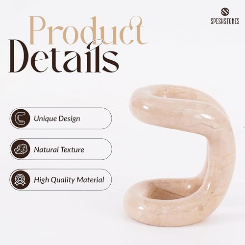 Marble Pen Holder for Desk, 4 Inch Beige Pencil Holder - Image 5