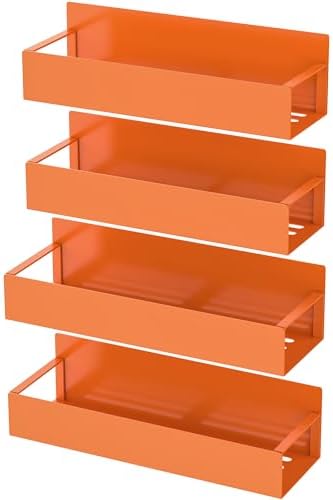 HuggieGems Metal Magnetic Spice Rack for Refrigerator Orange, 4 Pack - Image 5