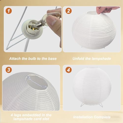 YY YEARCHY Rice Paper Table Lamp 9.8-inch Tall - Image 6