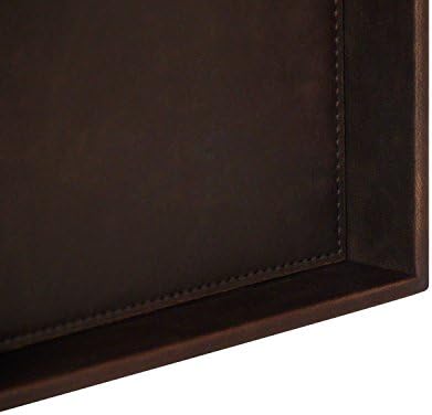 Vixdonos Leather Valet Tray Rectangular Catchall Tray Counter Organizer for Key,Jewelry,Perfume,Glasses and Watches(Brown) - Image 3