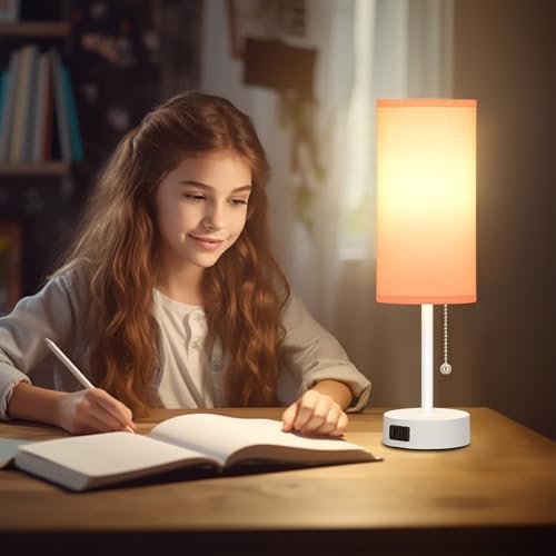 Dott Arts Table Lamp for Bedroom, 3-Color Bedside Lamps with Pull Chain - Image 5