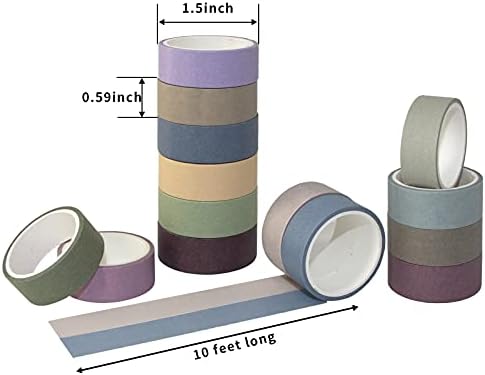 Mooker 20 Rolls Washi Tape Set, Colored Masking Tape, Decorative Nature Colored Tapes for Arts, DIY Crafts, Bullet Journals, Scrapbooking - 15mm Wide - Image 4
