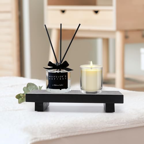 Black Bathroom Decor Wooden Counter Tray Sink Accessories Soap Dispenser - Image 7
