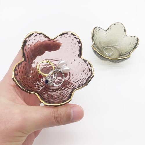 Small Ring Dish Jewelry Tray, Glass Jewelry Dish Trinket Bowl, Crystal Ring Holder Dish Jewelry Plate, Nightstand Decor Jewelry Holder Dish, Engagement Jewelry Bowl Dish for Rings, Earrings - Image 3