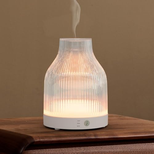 Glass Essential Oil Diffuser 200ml, 7-Color LED, for Home by Inspiration+of+The+Nature
