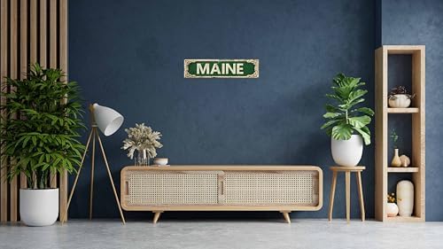 Vintage Tin Maine Sign Retro Metal Sign Suitable For Home Street Shop Garage Bar Farm Garden - Multi-Purpose For Indoor/Outdoor Use Plaque 4x16 Inch - Image 5