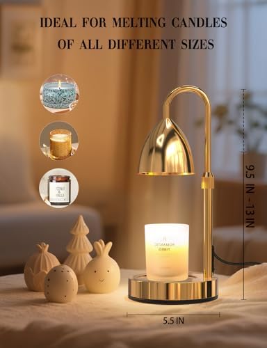 Candle Warmer Lamp with Timer Dimmable, Lamp Candle Warmer Birthday Gifts for Women, Black Adjustable Wax Melter Warmer for Jar Candles, House Warming Gift Home Decor - Image 2