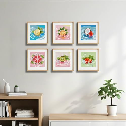 Aestalrcus 6 Pcs Small Diamond Art Kits Fruits Diamond Art Kits for Adults - Image 2