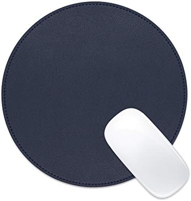 ProElife Premium Cute Round Mouse Pad Mat Waterproof PU Leather 8.66-Inch Mousepad with Anti-Skid Base Stitched Edge for Home Office Gaming Computer Laptop Accessories (Blue) - Image 7
