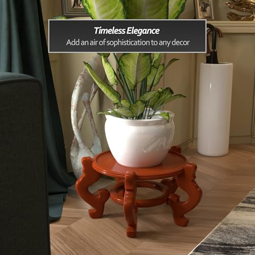 Red Lantern Rosewood Fishbowl Stand - Honey - Size 15.5 in. Base Diameter - Image 3