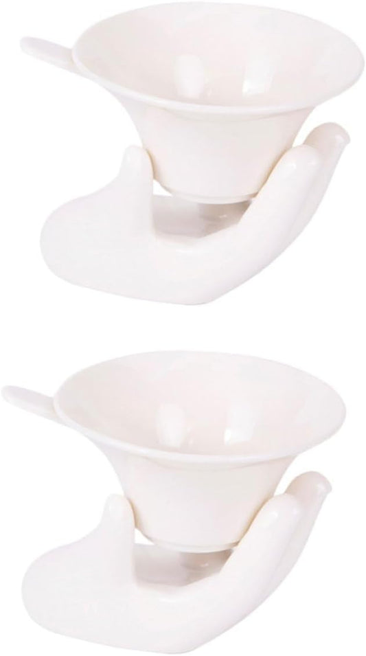 2 Sets Ceramic Tea Strainers White Tea Filters Infuser Filters Clean and Giving