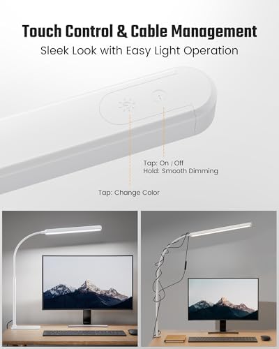 SUPERDANNY Eye-Caring LED Desk Lamp Work Lamp Office Lamp with Base - Image 3