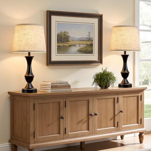 Luvkczc Table Lamp Set of 2, 19" Farmhouse Vintage Bedside Lamps - Image 7