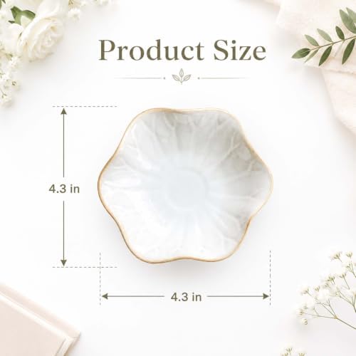 Lotus Leaf Jewelry Dish Tray, Trinket Tray for Earrings, Rings(White) - Image 5