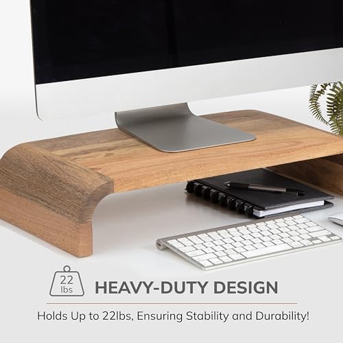 Anji Mountain Monitor Stand for Desk - Desktop Organizer & Laptop Riser, Ergonomic Monitor Riser, Space-Saving, Durable, Easy Assembly & Ideal for Home & Office, Mango, Classic - Image 3