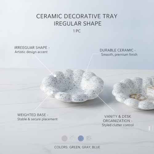Declutter Your Space with This Irregular Ceramic Catch-All Tray for Jewelry and Keys - Image 5
