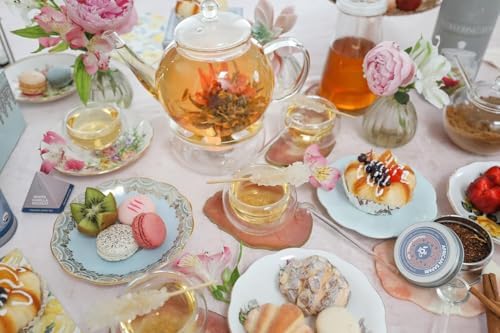 Teabloom Stovetop & Microwave Safe Glass Teapot with Removable Loose Tea Glass Infuser – Includes 2 Blooming Teas – 2-in-1 Tea Kettle and Tea Maker – Tea Purist's Choice - Image 2