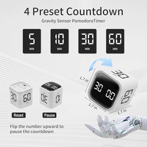 LUCKY TIME Rotating Productivity Timer 5/10/30/60min, Flip Timer, ADHD Tool - Image 3