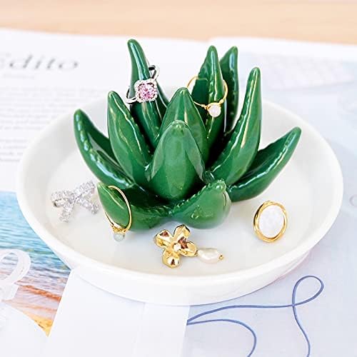 PUDDING CABIN Succulent Ring Holder Dish Cactus Gift for Women Birthday Gift for Mom Friend Bridesmaid Wedding Christmas Valentines Housewarming Gift, Decorative Cacti Decor for Home Gifts - Image 4