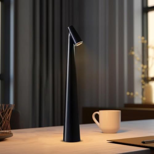 EJFOIEJ Portable LED Table Lamp with Touch Sensor, 3-Levels Brightness Metal Desk Light, 3 Color Touch Control Rechargeable Night Light for Bedside, Romantic Solid Wood Table Lamp - Image 3