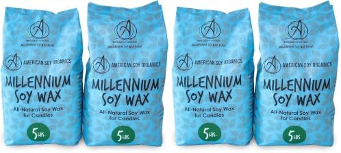 American Soy Organics Millennium Soy Beads for Candle Making - Natural Supplies - Paraffin-Free, Beeswax-Free Candle Wax for Container Candles, Tealights and Wax Melts, 10 lbs (Pack of 2) by AmericanSoyOrganics