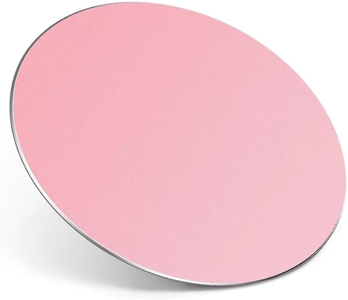 HONKID Metal Aluminum Mouse Pad, Thin Hard Mousepad, Double Sided Waterproof Fast and Accurate Control Mousepad for Laptop, Computer and PC, Office, 7.87 * 7.87 Round Pink