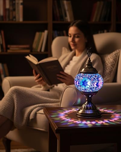 Ottoman Mosaics Turkish Mosaic Lamp Kit | DIY Art & Craft Project for Adults | Make Your Own Handmade Lamp (Blue) - Image 3