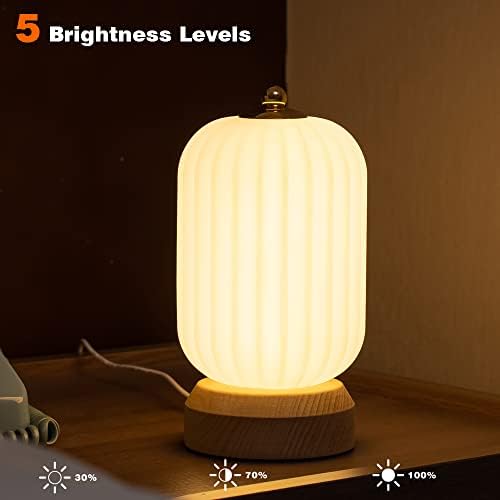 LONRISWAY LED Wood Table Lamp, 3-Color Modern Desk lamp Bedroom Bedside Night Light, Dimmable Led Lighting, Creative Home Decor, Unique House warmging Gift - Image 3