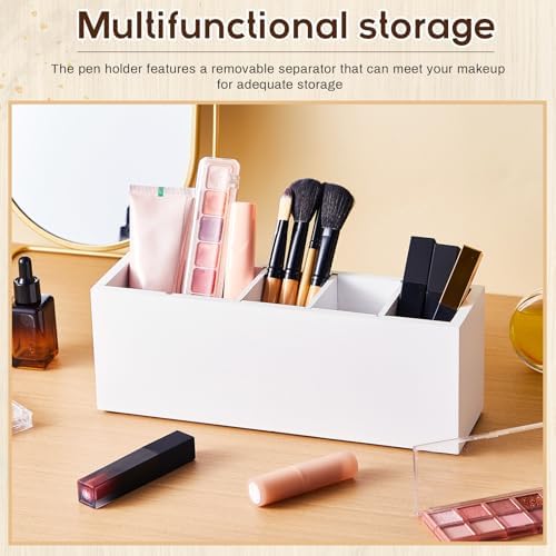 Jetec Wooden Pencil Pen Holder for Desk, White, 5 Compartments - Image 5