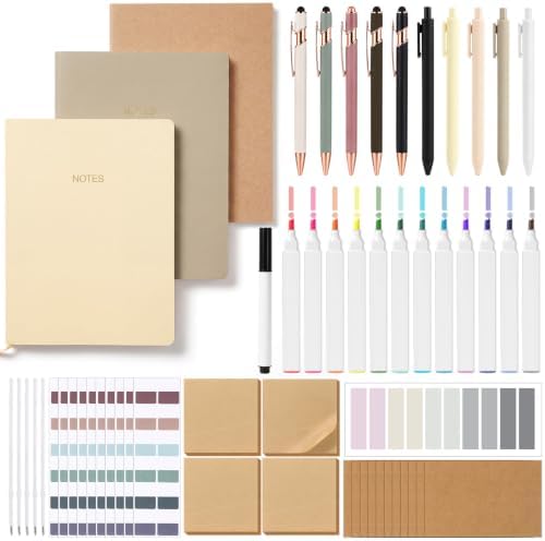 51 Pcs Aesthetic Journaling Stationery Set,Beige by Unknown