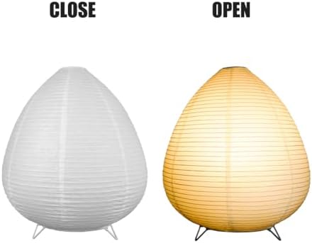 Small Table Lamp, Cute Paper Lamp, Ambient Lighting Lamp, Cozy Bedside Lamp, Minimalist Warm Glow Light for Bedroom Living Room Kids Room Dorm (White, 12.6"x11.02"x11.02") - Image 6