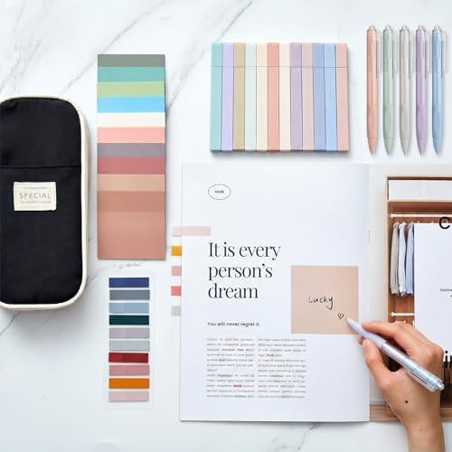 Jutom 39 Pcs Aesthetic Book Annotation Kit,Black,Cute Style - Image 2