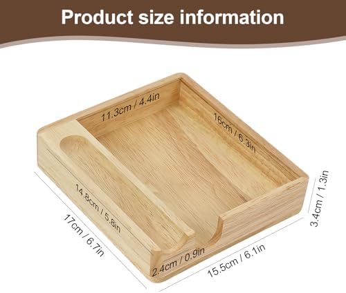 Buqoo Rubberwood Sticky Note Holder with Pen Slot 4x6 Memo Pad - Image 3