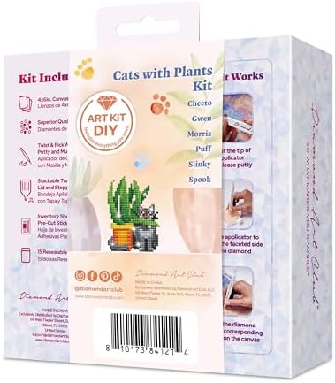 DIAMOND ART CLUB Mini Dazzles- Cats with Plants Diamond Art Kits for Adults - Image 5