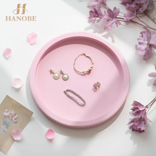 Hanobe Pink Round Decorative Tray with Beaded Edge - Image 2