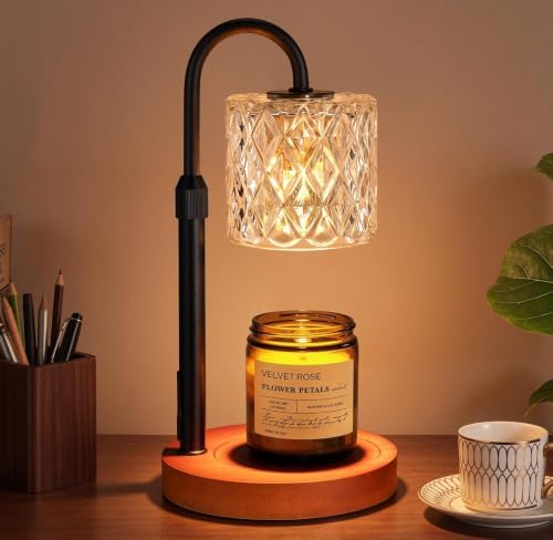 Walnut Candle Warmer Lamp with Timer, Birthday Gifts for Women, Room Decor by Innqoo