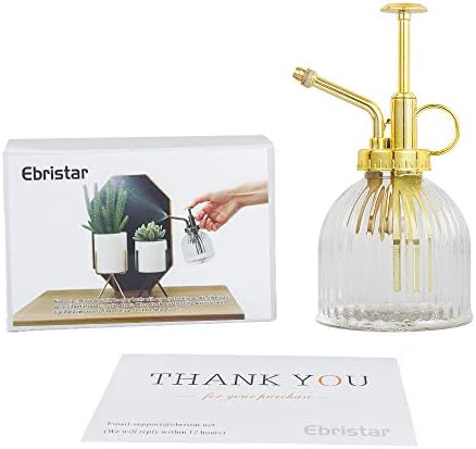 Glass Plant Mister Spray Bottle, Vintage Plant Water Spritzer, Succulent Watering Bottle with Gold Top Pump, Decorative Glass Sprayer Mister Small Watering Can for Indoor Houseplant - Clear - Image 5
