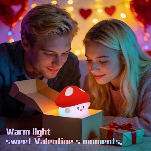Rytinazzz Silicone Night Light for Kids, 50H Long Battery Mushroom Lamp, RGB Color Changing Mood Light, Gift for Kids, Rechargeable Tap Control, Dimmable Bedside Light - Image 5