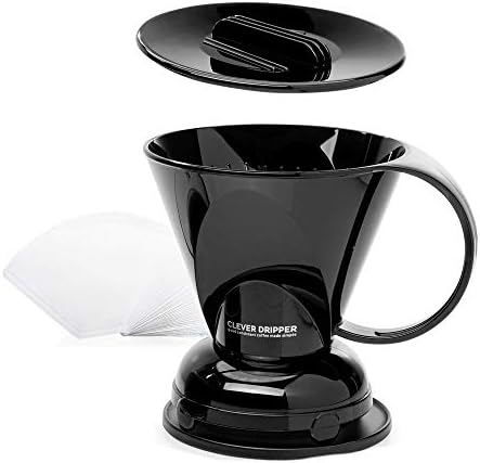 Clever Coffee Dripper | Large 18 oz | Black | BPA-Free | 100 Filters by Clever