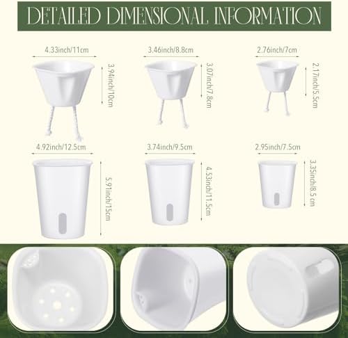 Ziliny 18 Pcs Self Watering Pots Plastic Plant 3 Sizes Flower Plant Pot with Inner White Flower Pots for Indoor House Plants Plastic Self Watering Pot for Herbs Flowers (Xs,S,M) - Image 3