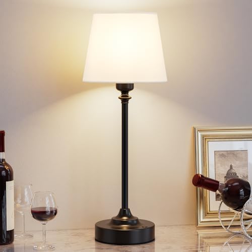 Kakanuo Cordless Table Lamp Rechargeable Black - 1 Pack 4000mAH Battery Operated Lamp for Decor, 3000K Stepless Dimming Touch Control Wireless Lamp for Bedroom, Dining Table, Kitchen, Living Room by KakanuoLightings