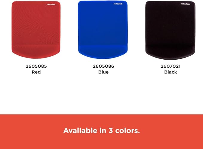RadioShack Square Gel Mouse Pad with Wrist Rest, Ergonomic Office Mouse Pad for Desk Offers Improved Support, Accuracy and Responsiveness for Work, Gaming, and More