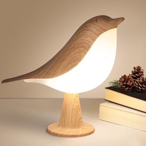 VoMii Bird Desk Lamp, Small Table Lamp Cordless Touch Dimmable Night Light with 3 Color Temperature, Rechargeable Decorative Lamps for Bedroom Bedside Nightstand, Desk Decor, Bird Gifts by vomii