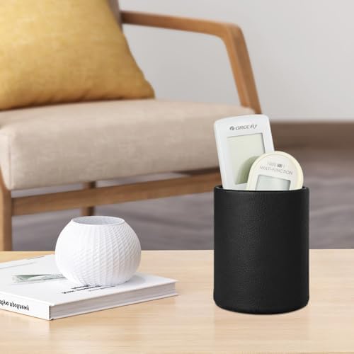PU Leather Pen Holder Desk 3.94-inch Tall Pencil Cup Organizer - Image 6