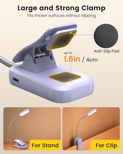 Glocusent 20 LED Reading Lights for Books in Bed, Eye Caring Reading Light - Image 6