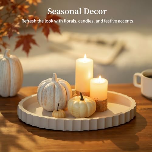 Hanobe Oval Decorative Coffee Table Tray for Home Decor with Wavy Edge - Image 2