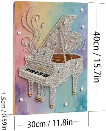 LQCrafK DIY Pearl Art Painting Handcraft Kit for Adults Beginners, Creative Design, Healing Stress-Relieving Home Wall Decoration, with Framed Painting and Tools-Piano - Image 6