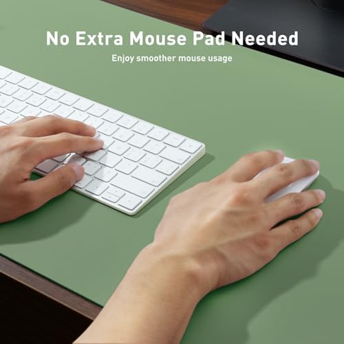 Aothia Faux Leather Desk Mat - Non-Slip PU Leather Desk Blotter, Waterproof Writing Surface, Large Desk Pad for Office & Home (Olive Green, 55" x 24") - Image 5