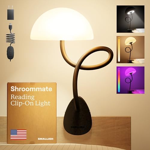 Shroommate Dorm Room Essential Clip On Bed Light for Dorm Room - Black by Smallish